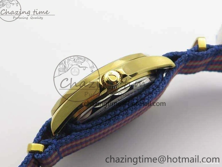 0417 Modern Seamaster 300M 007 YG URF 1:1 Best Edition White Dial Ceramic Bezel On Nylon Strap A 8115